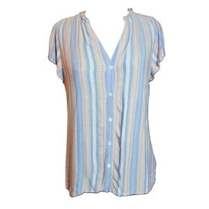 PAIGE Women's Striped Button Up Blouse Small